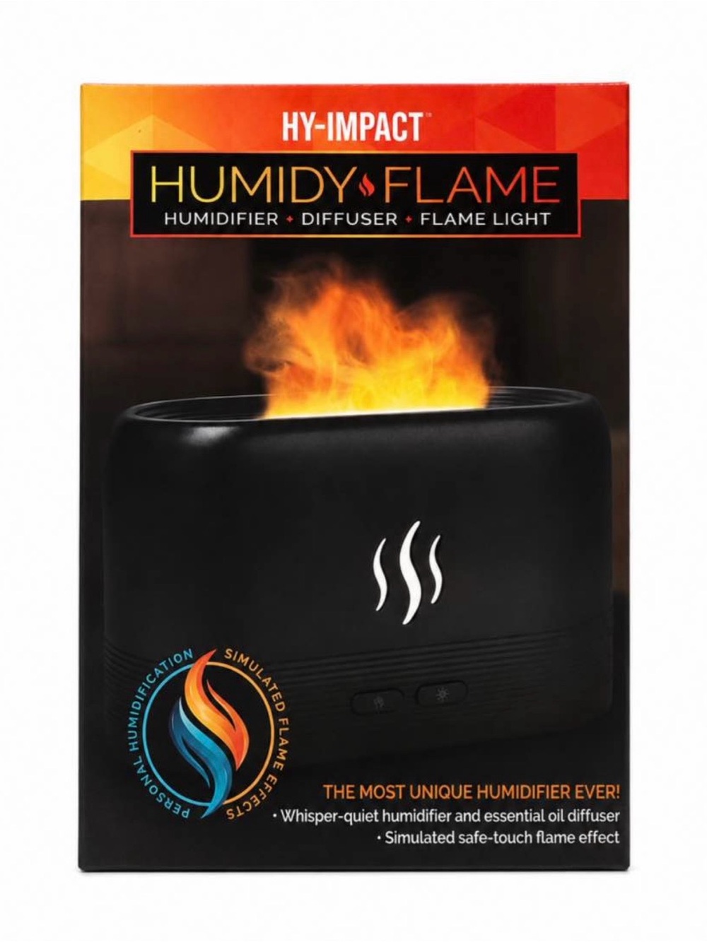 Humidy Flame Humidifier & Diffuser in Black by